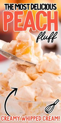 the most delicious peach fluff creamy whipped cream