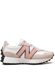 Pink And White New Balance, New Balance Pink Sneakers For Spring, New Balance Pink Sneakers With Round Toe, Pink New Balance Sneakers For Running, Womens Pink Sneakers, Pink New Balance Synthetic Sneakers, New Balance 327, Versace Outfit, New Balance Shoes