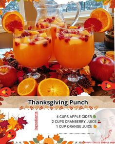 thanksgiving punch recipe with oranges and apples