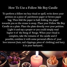 a poem about how to use a follow me boy candle