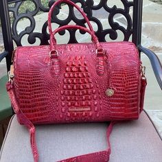 Brand New With Tags Attached. 15.7” Width X 10.2” Height X 7.5” Diameter. Luxury Large Capacity Red Shoulder Bag, Purse Covers, Melbourne Travel, Overnight Travel Bag, Large Travel Bag, Leather Weekender Bag, Leather Weekender, Brahmin Bags, Leather Travel Bag