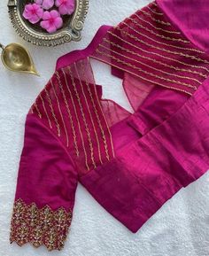 Blouse Designs Net, Simple Wedding Blouse Designs, Net Blouse Designs, Aari Work Embroidery, Choli Blouse Design, Patchwork Blazer, Net Blouse