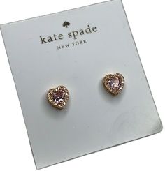 Elegant Pink Kate Spade Earrings, Purple Amethyst Earrings, Glitter Stud Earrings, Cream Earrings, Large Stud Earrings, Gold Heart Earring, Mini Hoop Earrings, Rose Gold Heart, Kate Spade Earrings