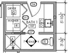 the floor plan for a bathroom with two sinks and a shower area, including an overhead toilet