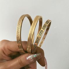 Stainless steel Tarnish free & waterproof Hinged bangle 58mm width Weight: 21g Available in gold & silver Versace Bangle Gold, Male Kada Design Gold, Kada Designs Gold, Gold Kada For Men, Kada Design, Aztec Bracelet, خواتم خطوبة, Male Dress