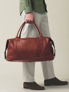 Cognac Weekender Bag Luxury Cognac Duffle Bag, Luxury Brown Duffle Bag With Leather Lining, Functional Brown Duffle Bag With Leather Lining, Cognac Leather-lined Duffle Bag For Daily Use, Luxury Leather-lined Duffle Bag For Travel, Hand Baggage, Leather Weekender, Weekend Travel Bags, Leather Travel Bag