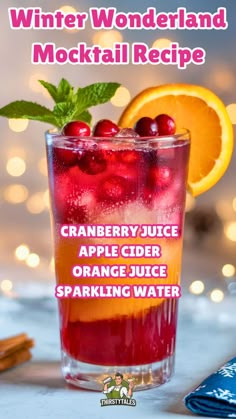 a drink with cranberry juice, orange juice and sparkling water