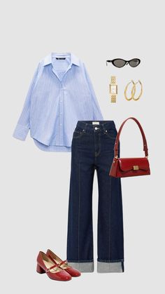 Blue Blouse Outfit, Autumn Styles, Aesthetic Hijab, Style Moodboard, Modesty Outfits, Uni Outfits, Casual Day Outfits, Elegante Casual, Mode Casual