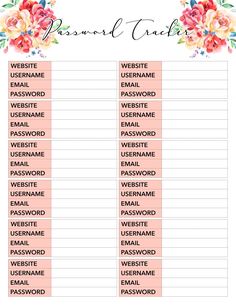 a printable wedding checklist with flowers on the front and bottom, in pink