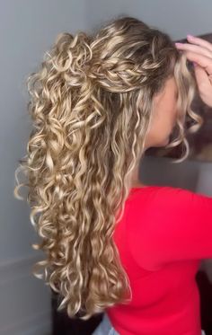 10 Cute Half Up Half Down Hairstyles For Any Occasion Half Up Half Down Wedding Hair For Curly Hair, Homecoming Hairstyles Curly Hair Natural, Curled Hair Half Up Half Down Bun, Curly Hairstyles For Hocoming, Natural Curl Half Up Half Down Wedding, Half Up Hairstyles For Homecoming, Curly Formal Half Up Half Down, Hair Half Up Half Down Prom, Curly Hair For Homecoming