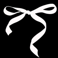 a white ribbon on a black background