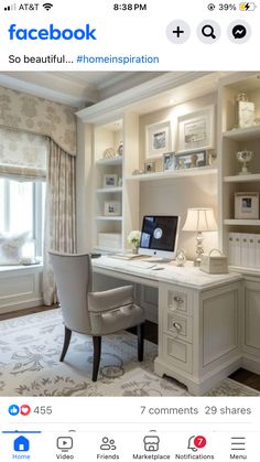 an image of a home office on facebook