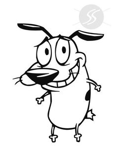 a cartoon dog with its mouth open and tongue out