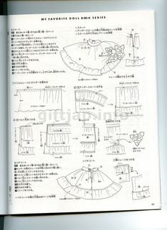 an open book with instructions on how to sew and make clothes for dolls in japanese