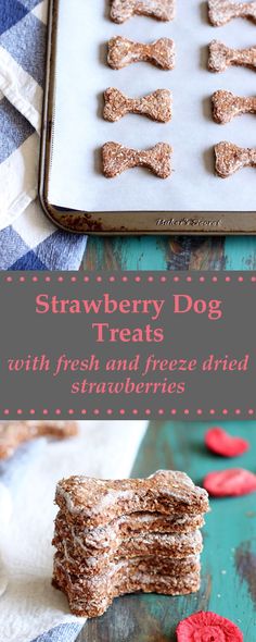 strawberry dog treats with fresh and freeze dried strawberries are ready to be made in the oven