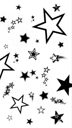 black and white stars flying in the air