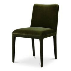 a green velvet chair on a white background