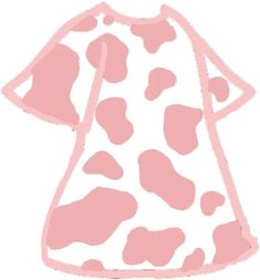 a pink and white cow print dress