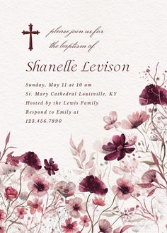 Blooming palette - baptism & christening invitation  #invitations #printable #diy #template #Baptism #christening