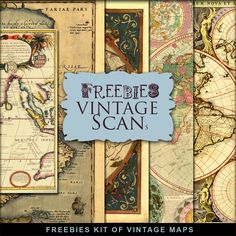 the freebie vintage map is shown with text