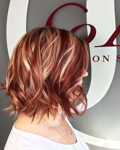 Pelo Color Cobre, Blonde And Red Highlights, Copper Rose Gold Hair, Claire Hair, Blonde With Red Highlights, Red Hair With Blonde Highlights, Red Hair With Highlights, Short Hair Highlights