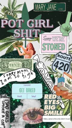 the cover of mary jane's pot girl shitt album, with stickers on it