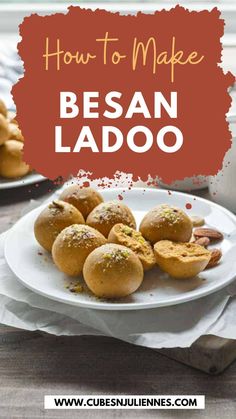 how to make besan ladoo with text overlay