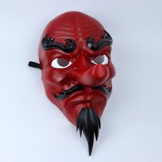 Transport yourself back in time with SpaceArmory's stunning Tengu Japanese Traditional Mask. This tengu mask has been handcrafted meticulously by our skilled artisans, using the latest 3D printer technology. Details: We have padded the inside of the mask for your facial comfort. The mask can stay on your face for a long time in the activity you use. It does not cause pain on your face and you can breathe comfortably. It is very robust in your activities with its high filling and extra layer thic Traditional Halloween Masks And Prosthetics, Traditional Halloween Costume Masks, Traditional Red Masks And Prosthetics For Costume Party, Traditional Cosplay Masks And Prosthetics, Traditional Cosplay Masks, Traditional Red Masks And Prosthetics For Costume, Traditional Red Costume Masks And Prosthetics, Tengu Mask, Traditional Mask