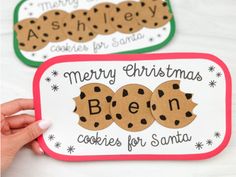 two cookies for santa and merry christmas