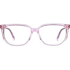 These translucent rectangle glasses have an understated elegance. Made with hand-polished acetate this medium-sized eyeglasses has a glossy finish and comes in the following colors: pink blue and clear. | Zenni Rectangle Prescription Eyeglasses Pink Plastic Rectangle Glasses, Zenni Optical, Yellow Line, Pink Frames, New Glasses, Pink Plastic, Prescription Eyeglasses, Understated Elegance, Contact Lenses