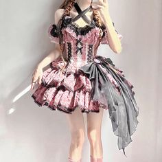 Spring Mini Length Cosplay Dress, Fitted Ruffle Dress For Cosplay, Pink Fitted Mini Dress For Cosplay, Mini Dress With Ruffles For Cosplay, Ruffled Mini Dress For Cosplay, Fitted Pink Mini Dress For Cosplay, Mini Length Dress With Ruffles For Cosplay, Sleeveless Mini Dress For Spring Cosplay, Mini Length Ruffled Dress For Cosplay