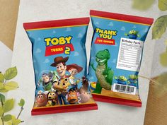 two bags of toy story 2 are shown