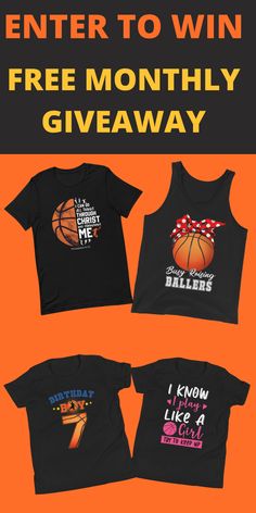 Basketball Lovers, Enter To Win Our Free Monthly Giveaway 🎁🏀🔥 Winners can take any product (t-shirt, sweatshirt, hoodie, phone case, mug, …) from our store for FREE (and with FREE shipping).  Winners will be randomly selected on the 1st of every month.  Good luck! Cheers, John Free Basketball, Basketball Gifts, Giveaway Winner, Women's Basketball, Basketball Shirts, Womens Basketball, Enter To Win