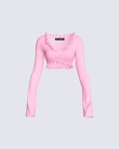 Peyton Pink Cropped Top Pink Tops Png, Pink Y2k Cropped Top, Light Pink Top Outfit, Pink Top Outfits, Tops Rosas, Pink Crop Top Outfit, Cute Pink Tops, Pink Heart Top, Pink Cropped Top