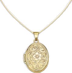 Oval Yellow Gold Locket Necklace With Filigree, Yellow Gold Oval Locket Necklace With Filigree, Heirloom Oval Locket Necklace With Intricate Design, Oval Locket Necklace With Intricate Design For Anniversary, Formal Oval Locket Necklace With Intricate Design, Elegant Oval Etched Locket Necklace, Elegant Etched Oval Locket Necklace, Small Photos, Rope Chain