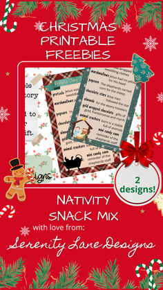 christmas printables and freebies for the nativity snack mix