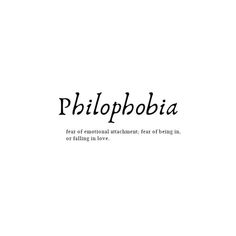 the word philopia is written in black and white