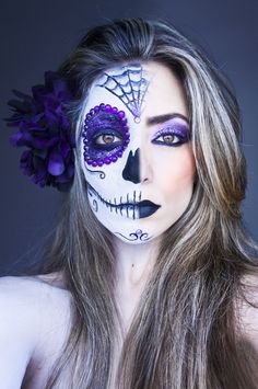 halloween ideas Halloween Makeup Sugar Skull, Den Mrtvých, Candy Skulls, Face Painting Halloween