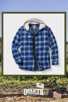 Stack on the warmth with the Flapjack Fleece-Lined Shirt Jac. It combines hearty flannel with soft, insulating fleece for warmth on both sides like your favorite breakfast feast. Cozy Hooded Jacket With Long Sleeves For Outdoor, Cozy Long Sleeve Hooded Jacket For Outdoor, Plaid Hoodie For Winter Outdoor Activities, Plaid Long Sleeve Hoodie For Outdoor, Winter Blue Flannel Outerwear, Winter Outdoor Long Sleeve Flannel Shirt, Cozy Cotton Fleece Jacket For Outdoor, Casual Winter Flannel Shirt For Outdoor Activities, Plaid Flannel Shirt For Winter Outdoor Activities