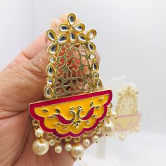 Hand painted meenakari earrings with kundan and beads available in 4 colors. Luxury Festive Meenakari Chandelier Earrings, Earrings Kundan, Meenakari Earrings, Kundan Earrings, Jewelry Beautiful, Paint Party, Beautiful Earrings, Party Wear, Wedding Jewelry