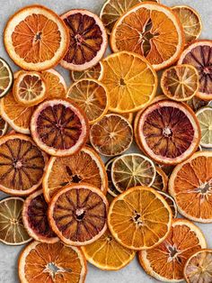 an assortment of citrus fruits cut in half