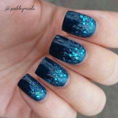 Blue Nail Art Designs, Blue Glitter Nails, Unghie Sfumate, Blue Nail Art, Green Nail, Blue Nail Designs, Super Nails, Nail Tattoo