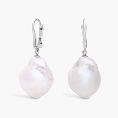 Intricately crafted, these drop earrings showcase two baroque pearls for a unique and sophisticated look.  Due to the nature of the pearl, each earring set will vary slightly in shape. Blue Nile, The Pearl, The Nature, Baroque Pearls, Pearl Jewelry, Fresh Water, Earring Set, Pearl Earrings, Jewelry Earrings