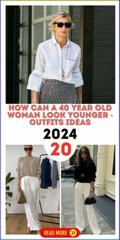 an advertisement for women's clothing with the words how to wear your old woman look younger