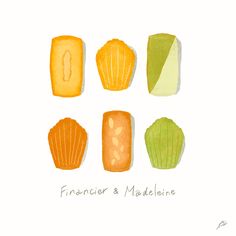 four oranges, one green and one yellow with the words finnier & maulene