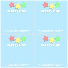 four stars with the words sleeptime and put them on their own wallpapers