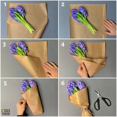 step by step instructions on how to wrap a bouquet