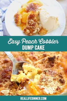 easy peach cobbler dump cake is the perfect dessert to serve with friends and family