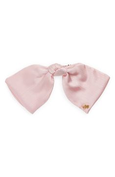 Bring a charming flourish to any look with this satin bow clip saturated in a sweet shade of pink. 7 1/2" x 3 1/2" Textile Imported Pink Silk Bow, Shade Of Pink, Bow Barrette, Pink Hair Bows, Lele Sadoughi, Silk Bow, Bow Clip, Fabric Gift Bags, Satin Bow