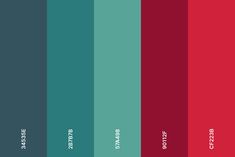 15+ Best Teal Color Palettes (Colors that Go with Teal) – CreativeBooster Red Color Pallets, Tree Wallpaper Iphone, Red Color Palette, Color Design Inspiration, Red Colour Palette